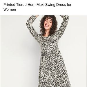 Old Navy Printed Tiered-Hem Maxi Swing Dress